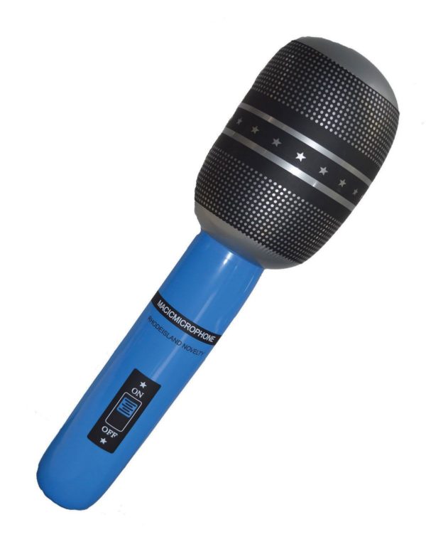 blauwe microfoon 1 meter groot