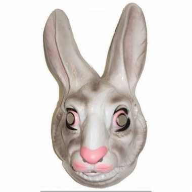 carnavalskleding-plastic-konijnen-masker-wit-helmond
