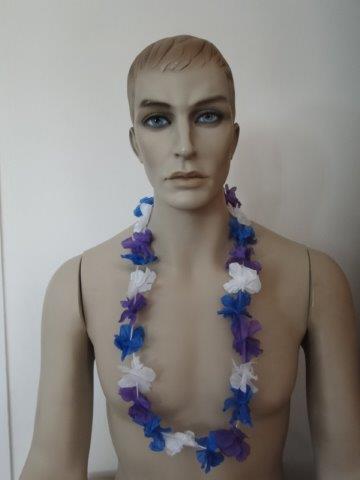 hawaii krans blauw wit paars009