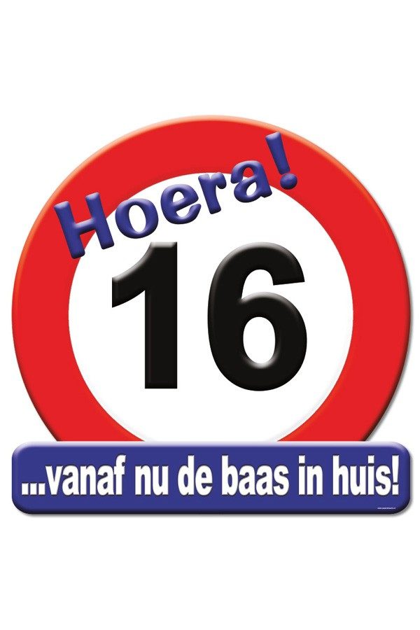 huldeschild hoera 16 jaar