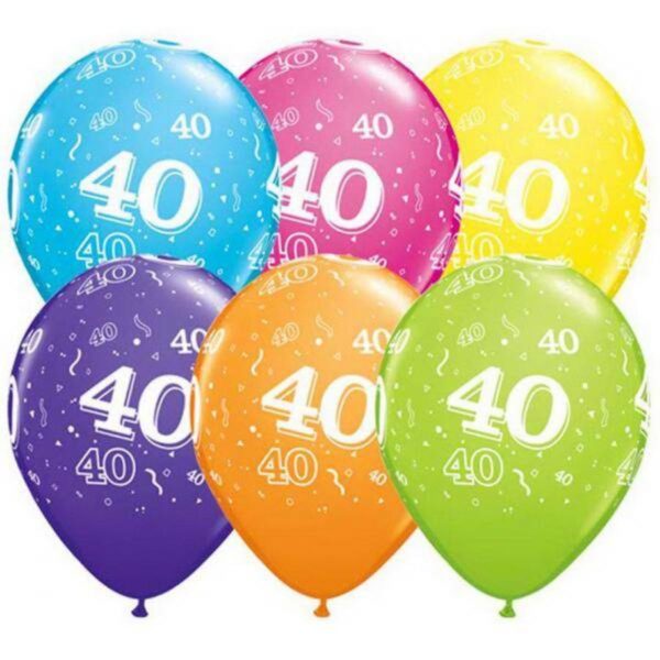 ballonnen 40 jaar div kleuren