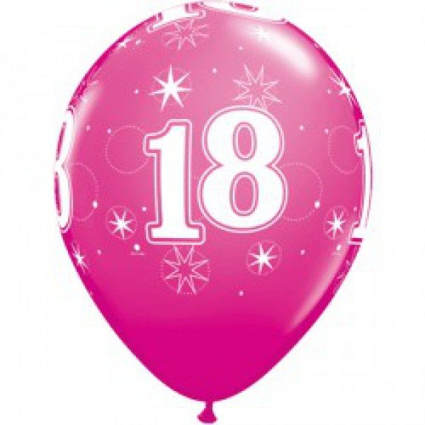 18 jaar ballon pink