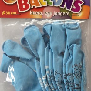 Ballonnen Hoera een Jongen 10  stuks .