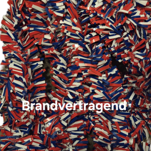 PVC Slinger Rood - Wit - Blauw, Brandvertragend 5 meter.