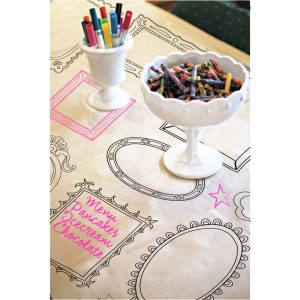 Inkleur/ Beschrijfbaar Tafelkleed met 4 stiften