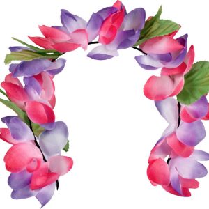 Tiara / Diadeem Tropische bloemen  Paars/ Roze
