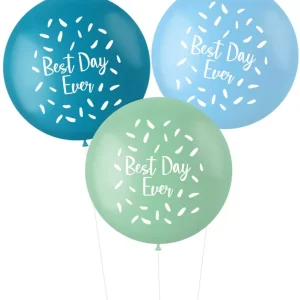 3 x Ballonnen Best Day Ever 80 cm 100% biologisch afbreekbaar