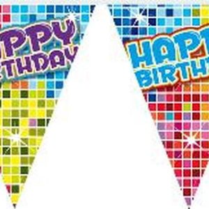 Vlaggenlijn happy Birthday 6 meter