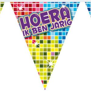 Vlaggenlijn Hoera ik ben Jarig  6 meter