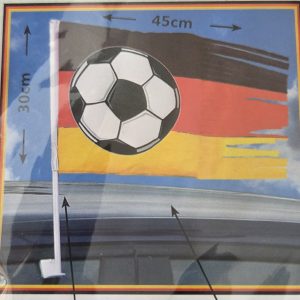 Auto vlag Duitsland met Voetbal , 2 stuks