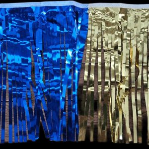 Glitter Slinger met Slierten Blauw/ Goud , Folie