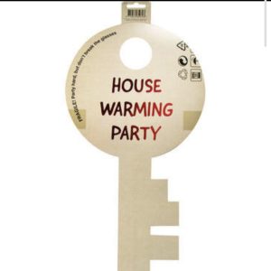 Sleutel deurbord Housewarming Party.