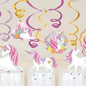 Unicorn Hangdecoratie 61cm, 12 stuks