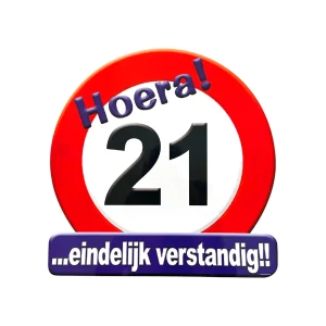 Huldebord Stopbord 21 jaar .