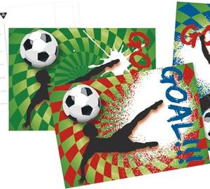 6 x Uitnodigingen  Voetbal Goal