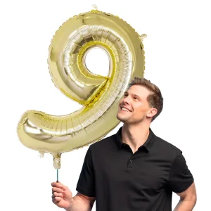 Folie ballon 9 Goud 86 cm