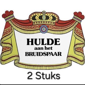 2 x  Kroonschild "Hulde aan het Bruidspaar"