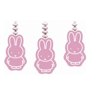 3 x Hangdecoratie spiraalvorm Nijntje Roze