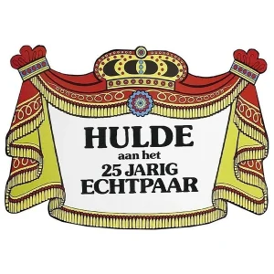 2 x Kroonschild "Hulde aan het 25 Jarig Echtpaar "