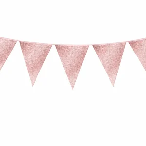 Vlaggenlijn Glitter Roségoud 6 meter